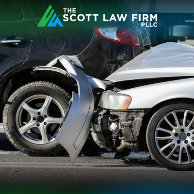 Following a Vancouver car accident where one driver is not at fault, the bumper of one of the cars is twisted and bent